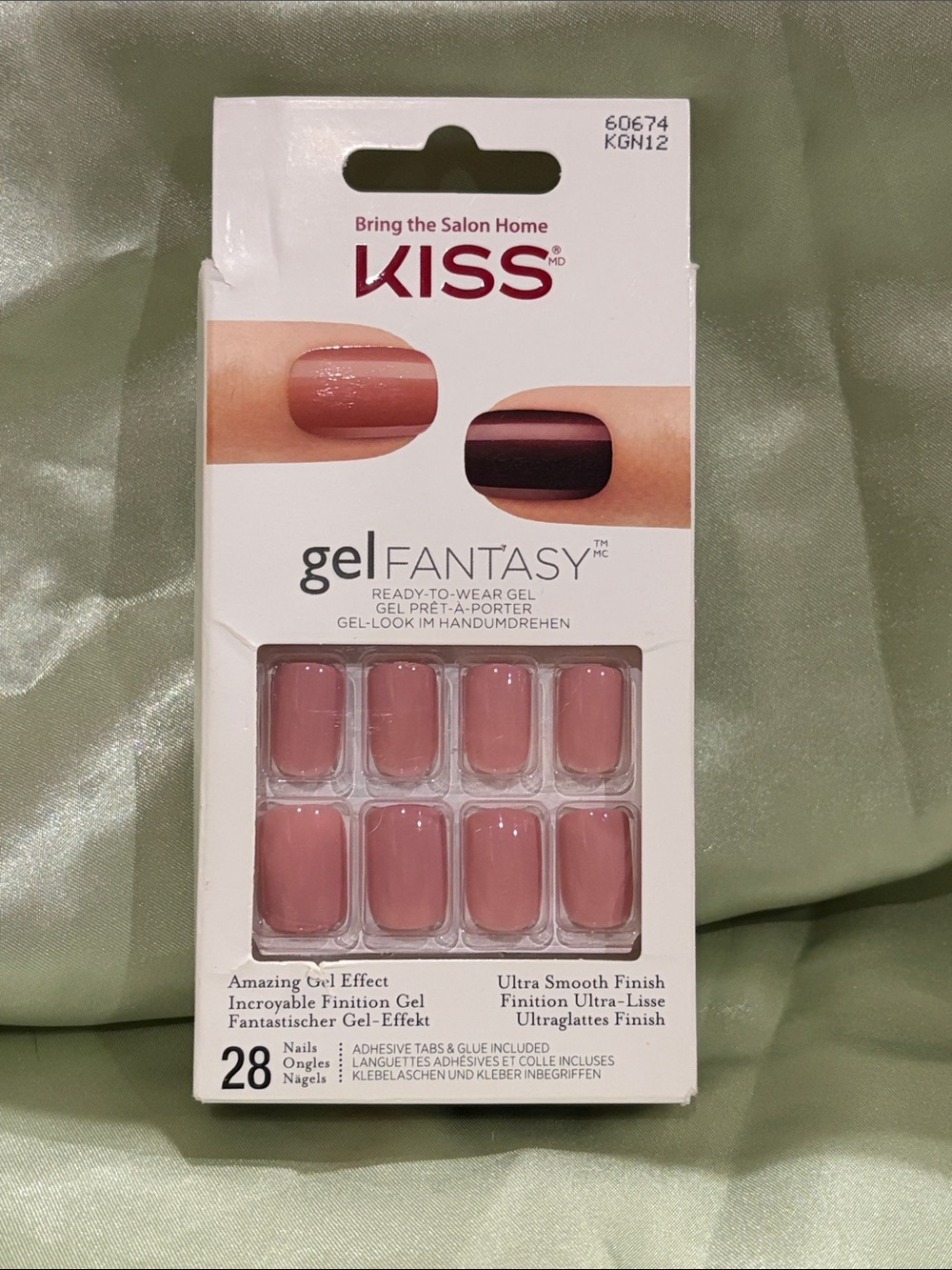 KISS Gel Fantasy Ready-to-Wear Press-On Nails in Mauve Pink